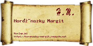 Horánszky Margit névjegykártya